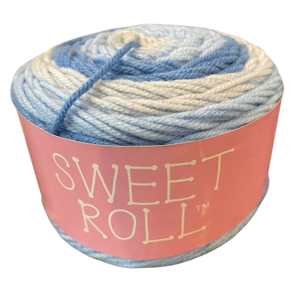 Premier Yarns Sweet Roll Yarn Cake ICE Pop 1047-20 5 oz 245 Yards NEW Blue White